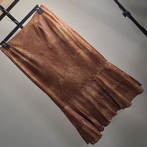 Sharon Young sz 4 faux leather skirt cow girl